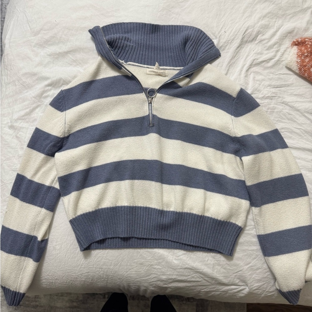 Striped Blue and White Women's Sweater